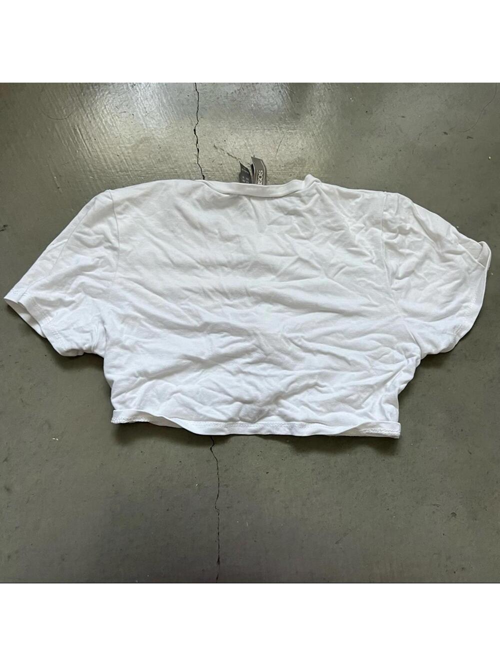 ASOS Design / Ruched Front Crop Top / White - Picture 2 of 3